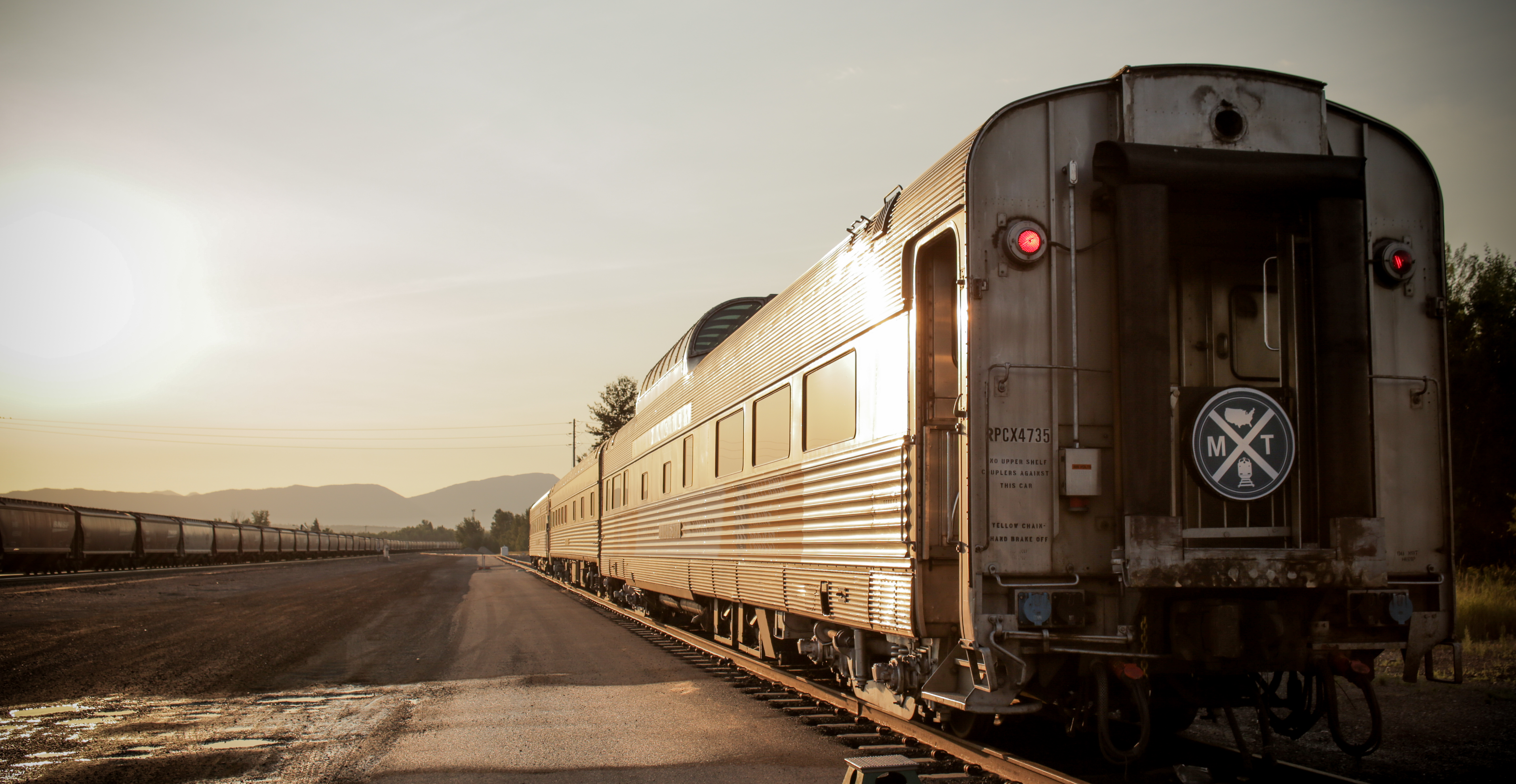 Millennial Trains Project railcars stationed at Whitefish, MT