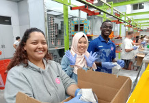 Volunteering at Houston Food Bank