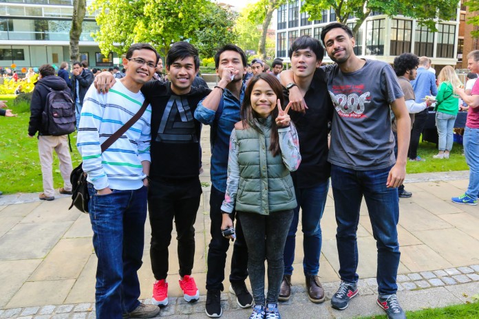 Khairul Ikhwan with friends from Southeast Asia at the University of Manchester