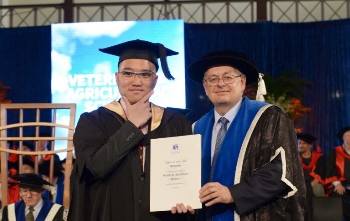 Stevanus during graduation ceremony at The University of Melbourne. Source: Personal documentation